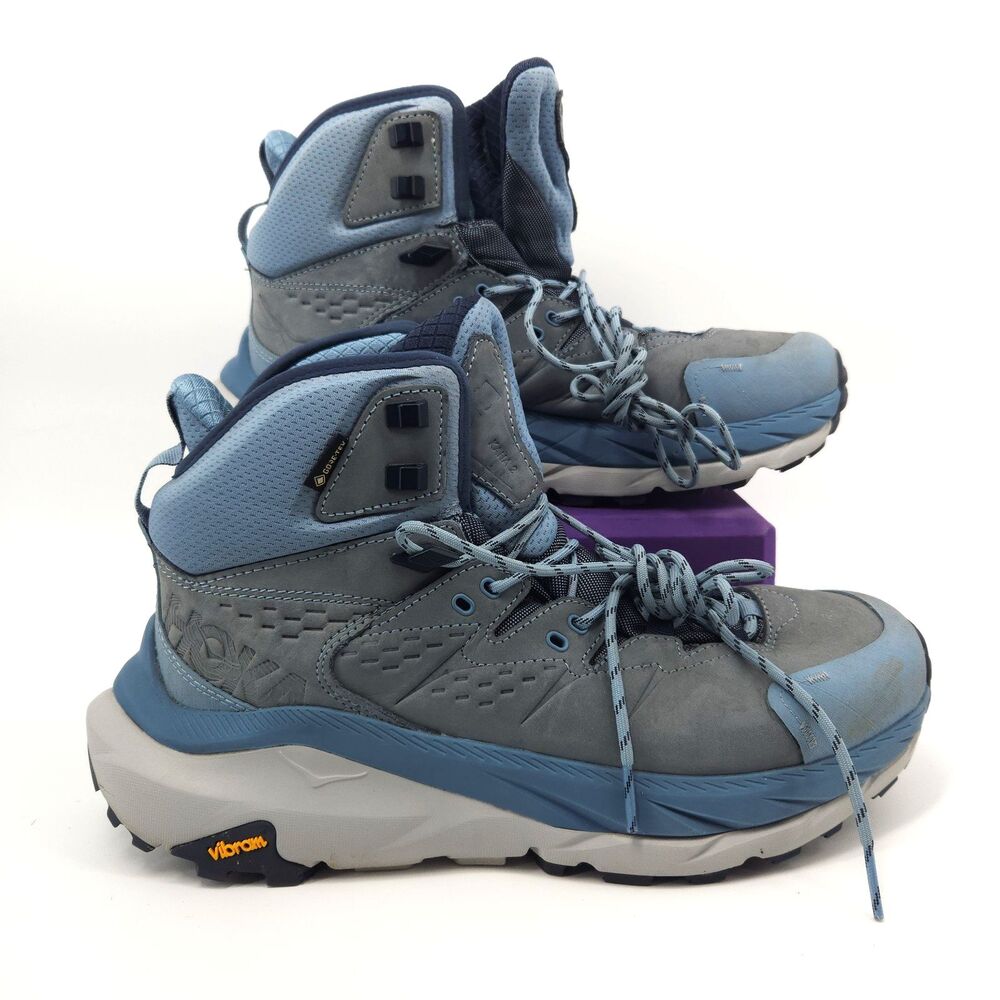 Hoka One One Kaha 2 GTX Boots  Women 10.5 Hiking Gore-Tex Mist Blue 1123156 MSHM